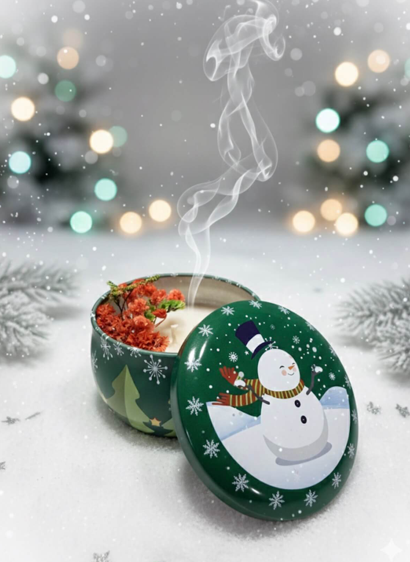 Big Christmas Tin Candles