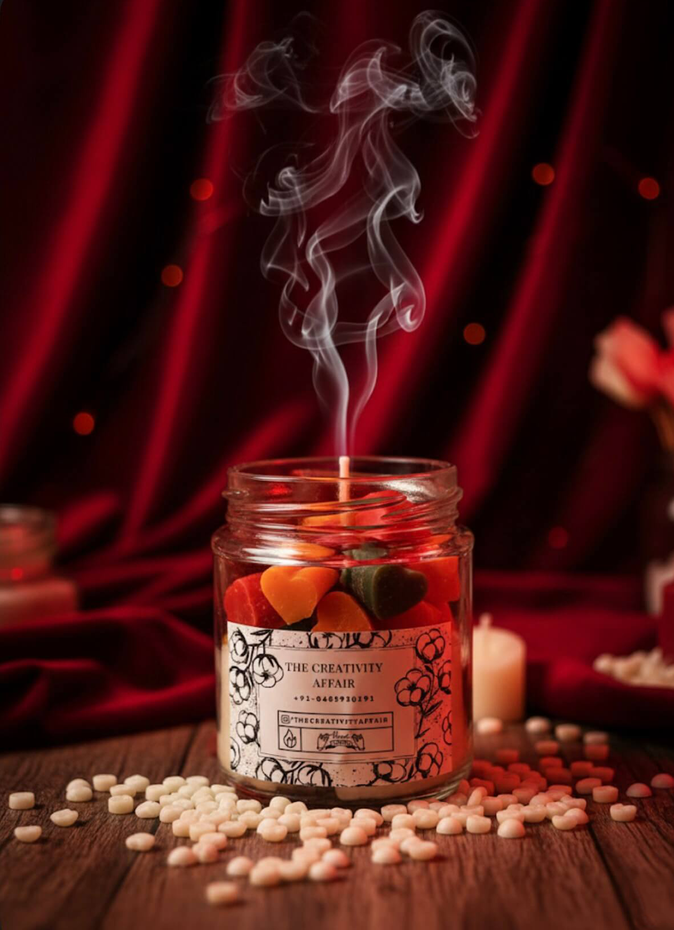 Colorful Hearts in a Jar